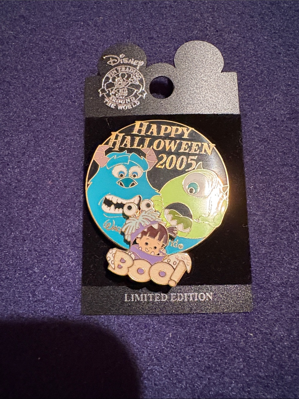 Disney limited edition Monsters, Inc. Halloween 2005 Boo Pin - Blue & Green
